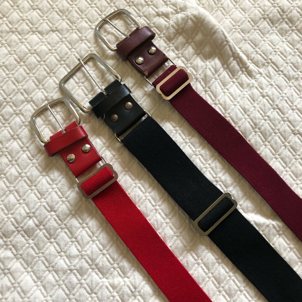 Lot of three adjustable baseball belts